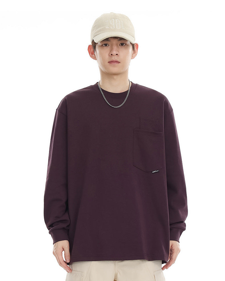 Haven Premium Cotton Double Pocket Tee: Relaxed Fit, Modern Long Sleeve Comfort