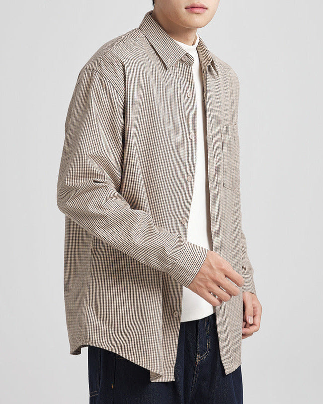 Men's Carbon Brushed Plaid Flannel Shirt - Warm, Stylish, Casual Long Sleeve