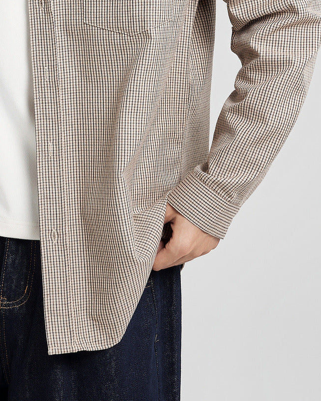 Men's Carbon Brushed Plaid Flannel Shirt - Warm, Stylish, Casual Long Sleeve