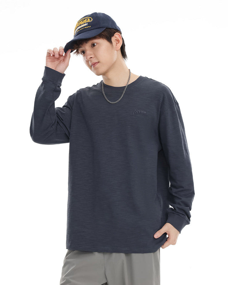 Tour&Tate Men's Premium Slub Cotton Long Sleeve Shirt for Casual Comfort