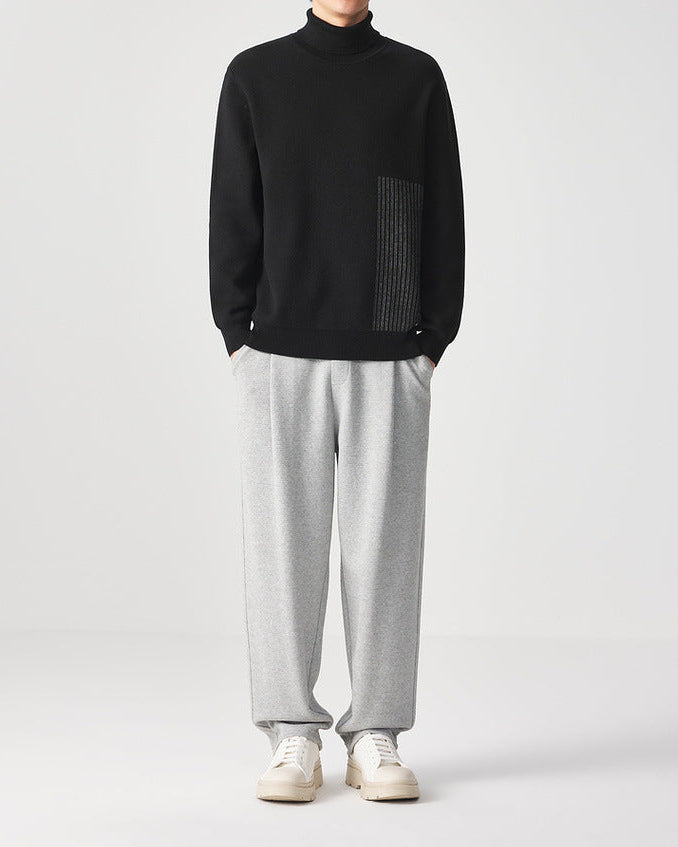 Momeike Classic Jacquard Turtleneck Sweater: Cozy Knit, Elegant Pattern, Warm Autumn Winter Essential