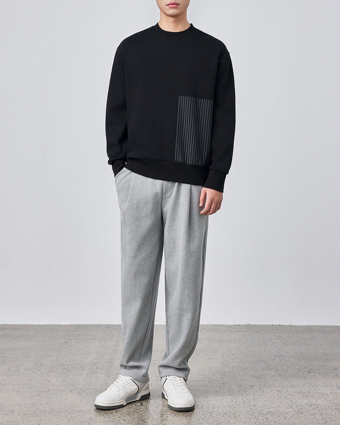 Momeike Horizon Stripe Crewneck: Soft Knit Pullover for Stylish Men