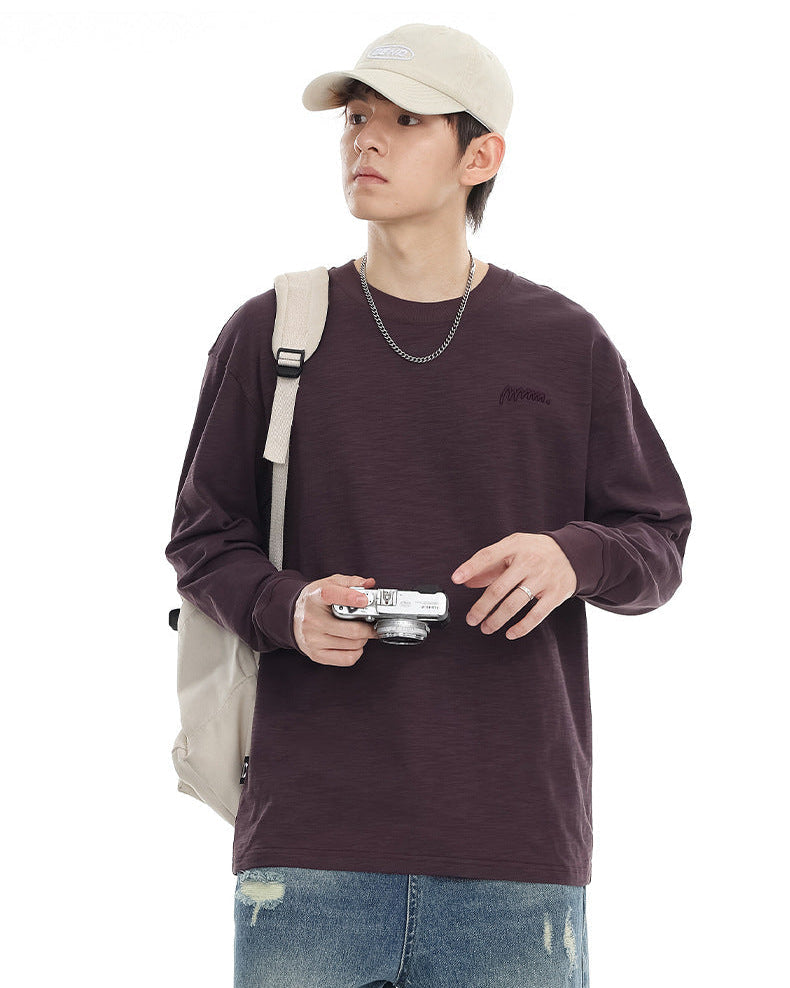 Tour&Tate Men's Premium Slub Cotton Long Sleeve Shirt for Casual Comfort