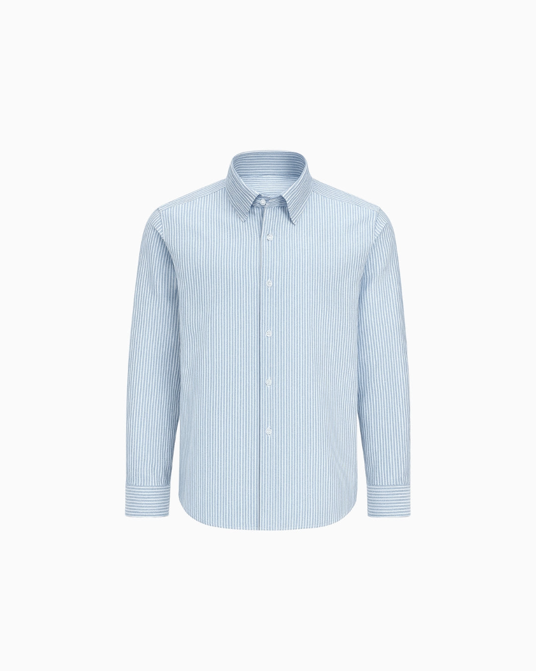 Classic Men's Coastal Blue Stripe Oxford Shirt - Breathable Cotton, Tailored Fit