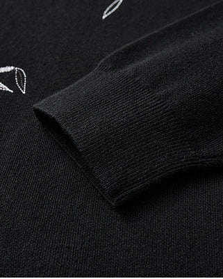 Zen Stitch Mo Maike Men's Embroidered Crewneck Sweater - Autumn Comfort Knit