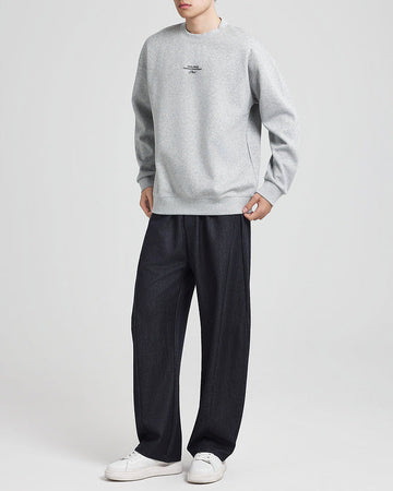 Mo Maike Men's Urban Lettered Crew Neck Sweatshirt – Soft, Stylish, Relaxed Fit