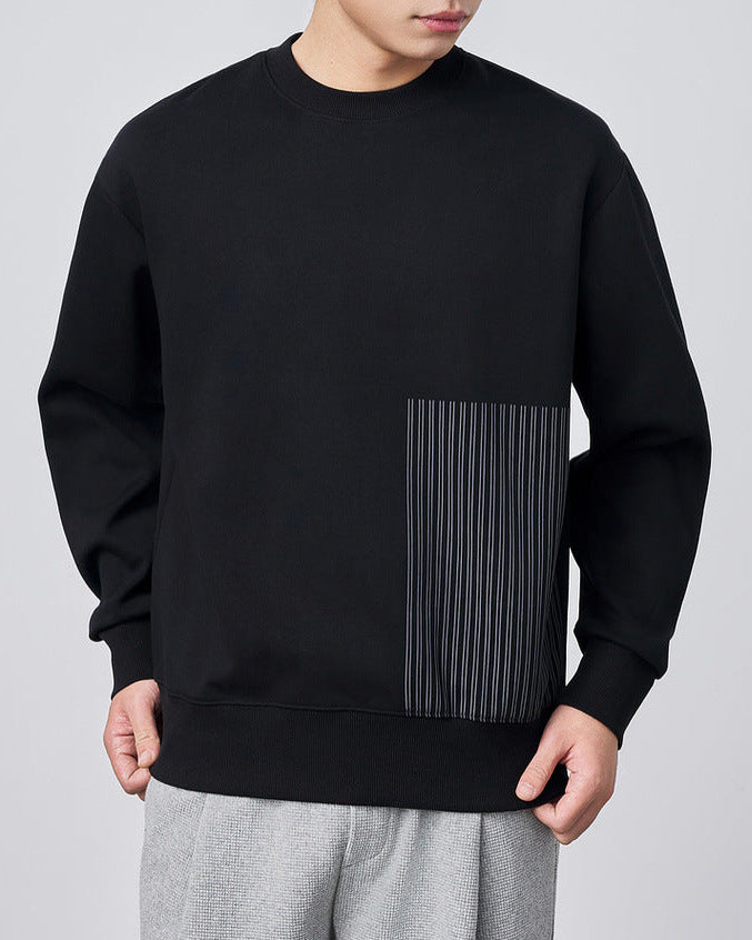 Momeike Horizon Stripe Crewneck: Soft Knit Pullover for Stylish Men