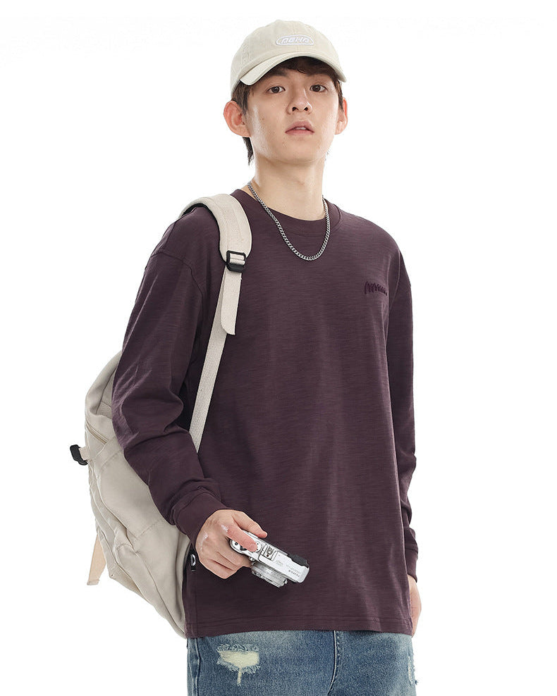 Tour&Tate Men's Premium Slub Cotton Long Sleeve Shirt for Casual Comfort