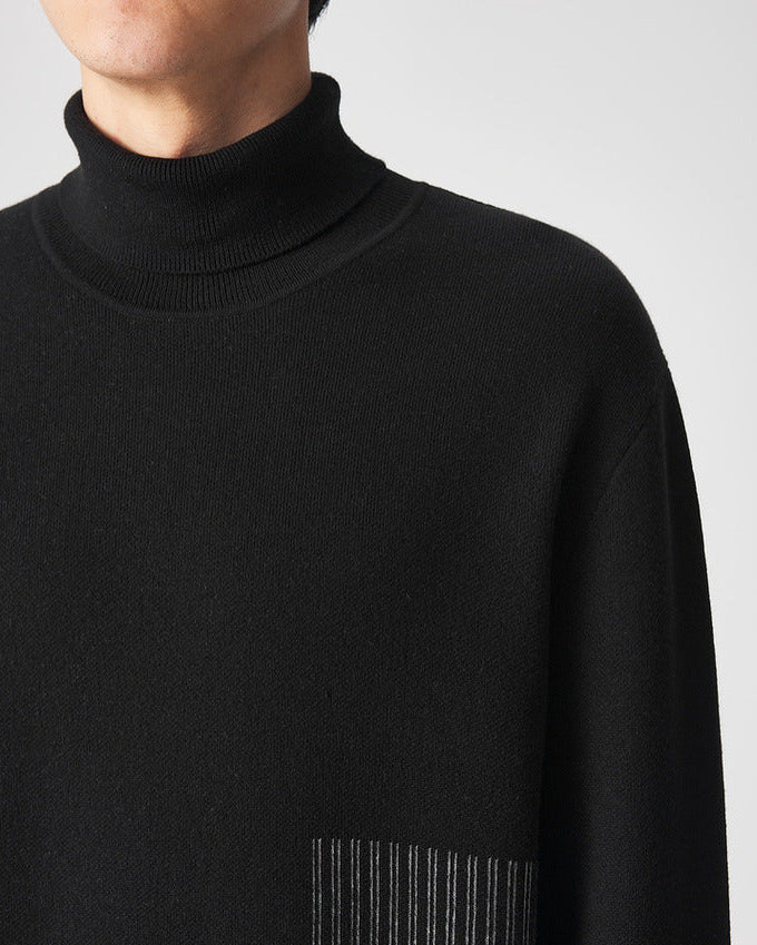 Momeike Classic Jacquard Turtleneck Sweater: Cozy Knit, Elegant Pattern, Warm Autumn Winter Essential