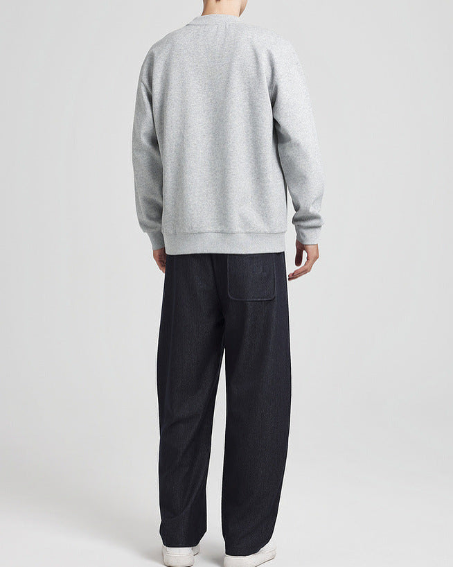 Mo Maike Men's Urban Lettered Crew Neck Sweatshirt – Soft, Stylish, Relaxed Fit