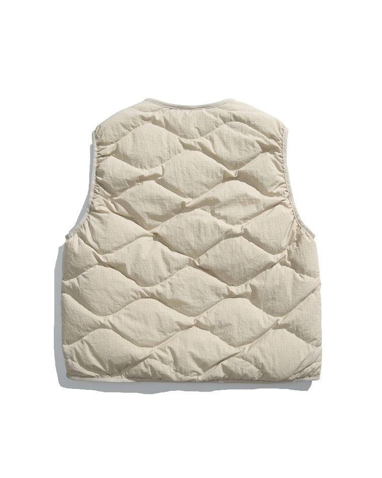 Arden Unisex Quilted Down Vest: Lightweight Warmth, Vintage Alpine Style, Relaxed Fit