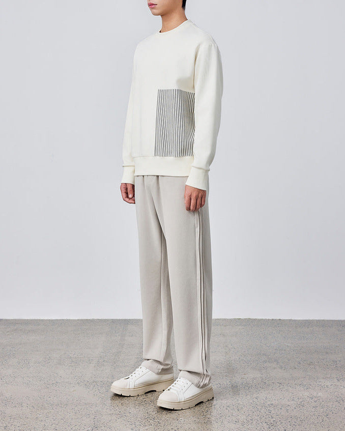 Momeike Horizon Stripe Crewneck: Soft Knit Pullover for Stylish Men