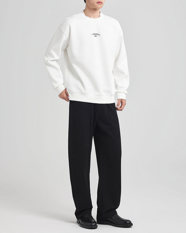 Mo Maike Men's Urban Lettered Crew Neck Sweatshirt – Soft, Stylish, Relaxed Fit