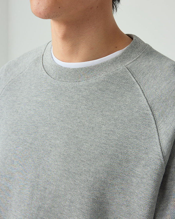 Mo Maike Ribbon Edge Contrast Raglan Sweatshirt - Modern Casual Men's Crewneck