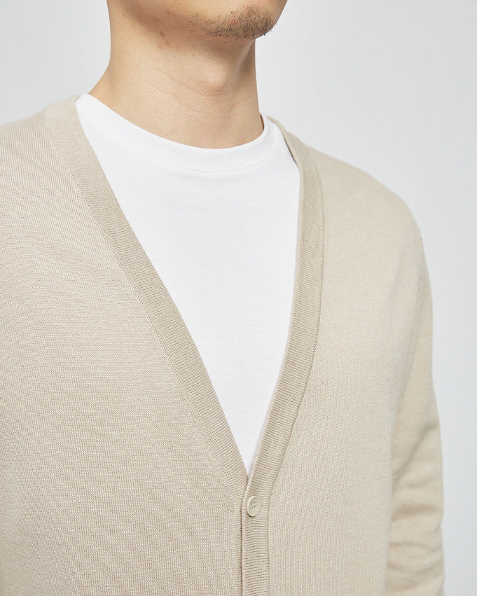 Mimaike Essential V-Neck Knit Cardigan – Soft Breathable Men’s Sweater