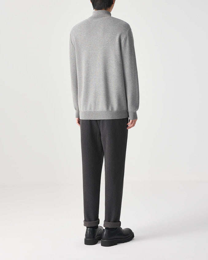 Momeike Classic Jacquard Turtleneck Sweater: Cozy Knit, Elegant Pattern, Warm Autumn Winter Essential