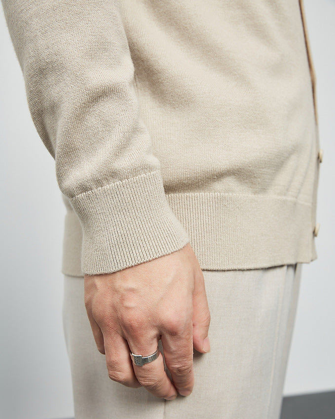 Mimaike Essential V-Neck Knit Cardigan – Soft Breathable Men’s Sweater