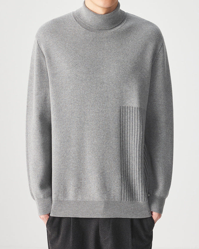 Momeike Classic Jacquard Turtleneck Sweater: Cozy Knit, Elegant Pattern, Warm Autumn Winter Essential