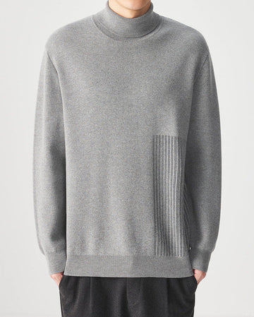 Momeike Classic Jacquard Turtleneck Sweater: Cozy Knit, Elegant Pattern, Warm Autumn Winter Essential