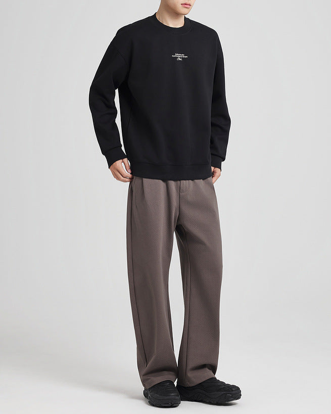 Mo Maike Men's Urban Lettered Crew Neck Sweatshirt – Soft, Stylish, Relaxed Fit