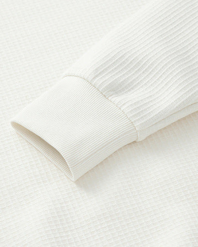 Mimaike Men's Waffle Weave Knit Sweater: Soft, Breathable, Stylish, 320g Comfort