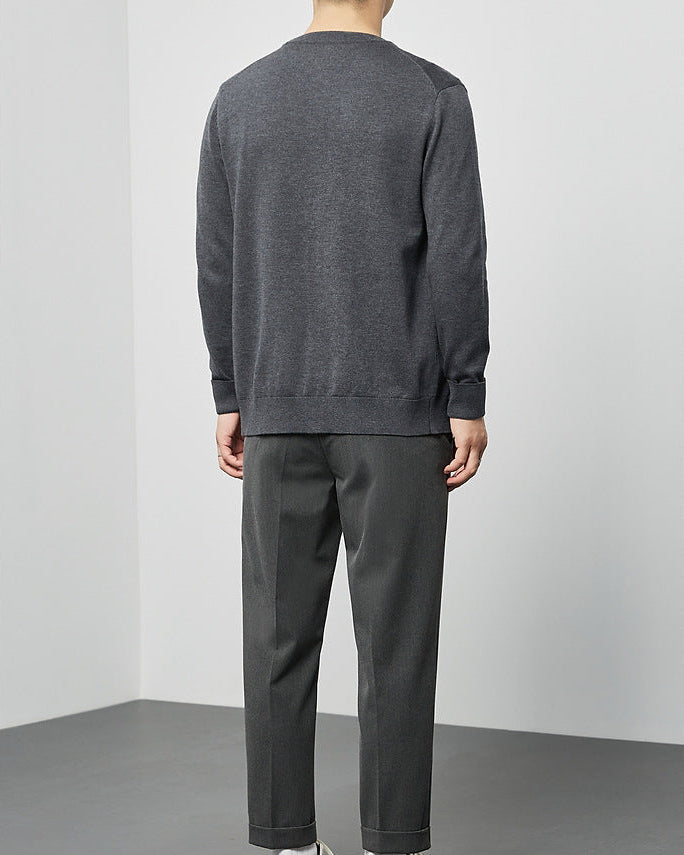 Mimaike Essential V-Neck Knit Cardigan – Soft Breathable Men’s Sweater