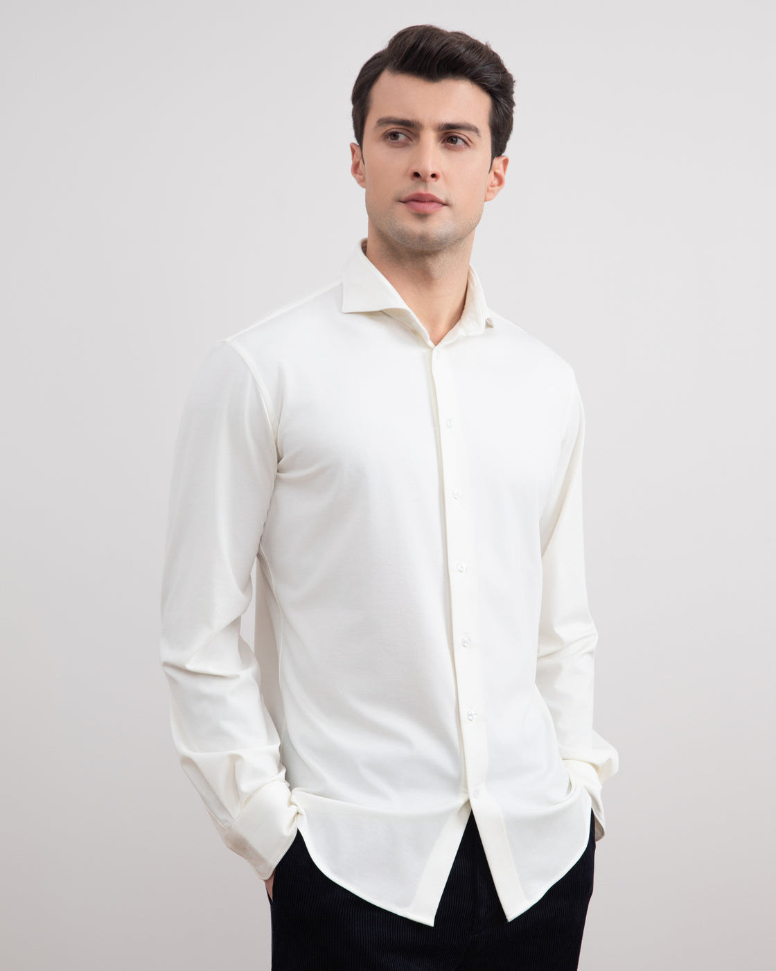 Premium White Comfort Fit Men's Tailoring Shirt - Soft Everyday Essential