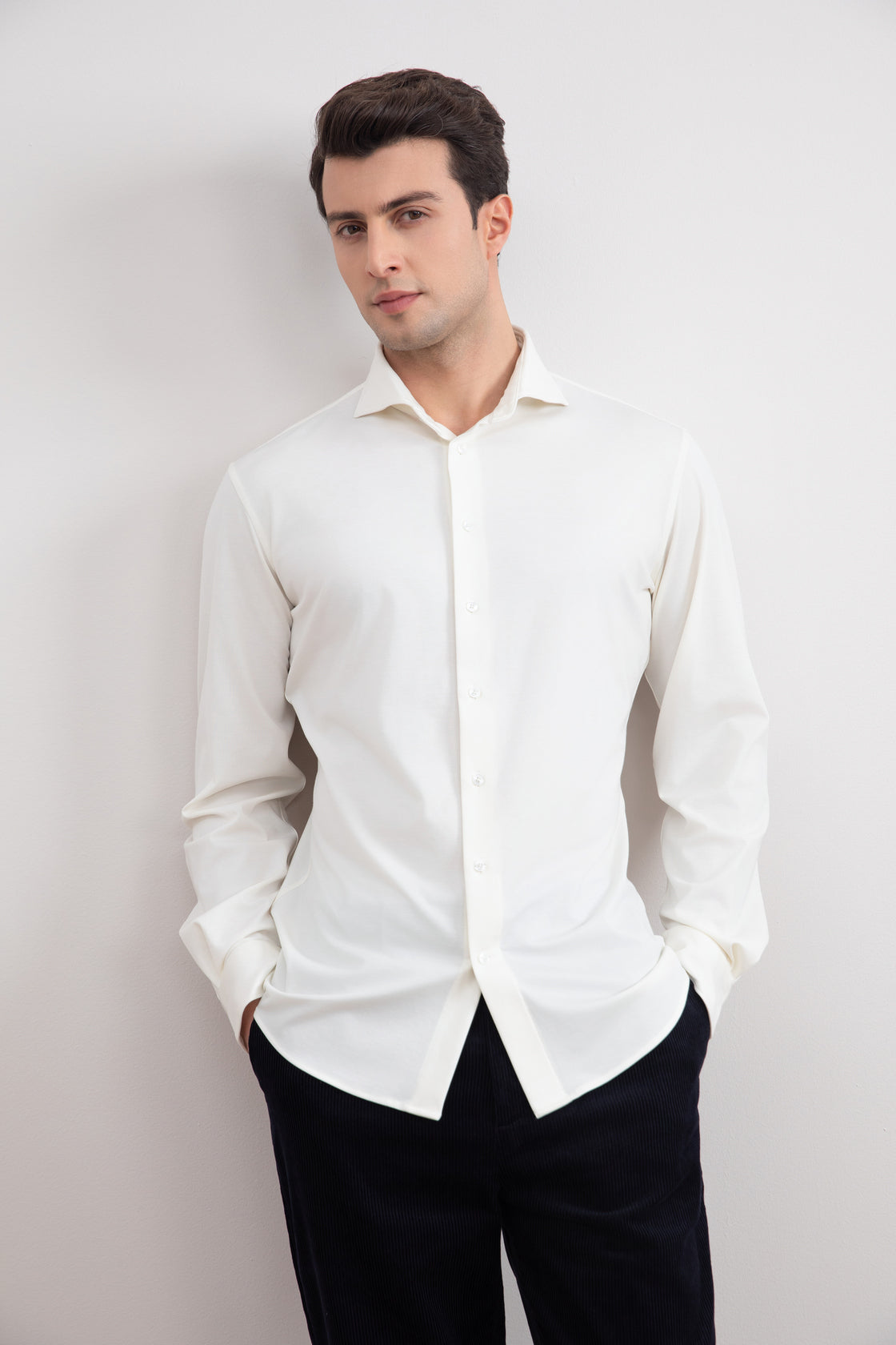 Premium White Comfort Fit Men's Tailoring Shirt - Soft Everyday Essential