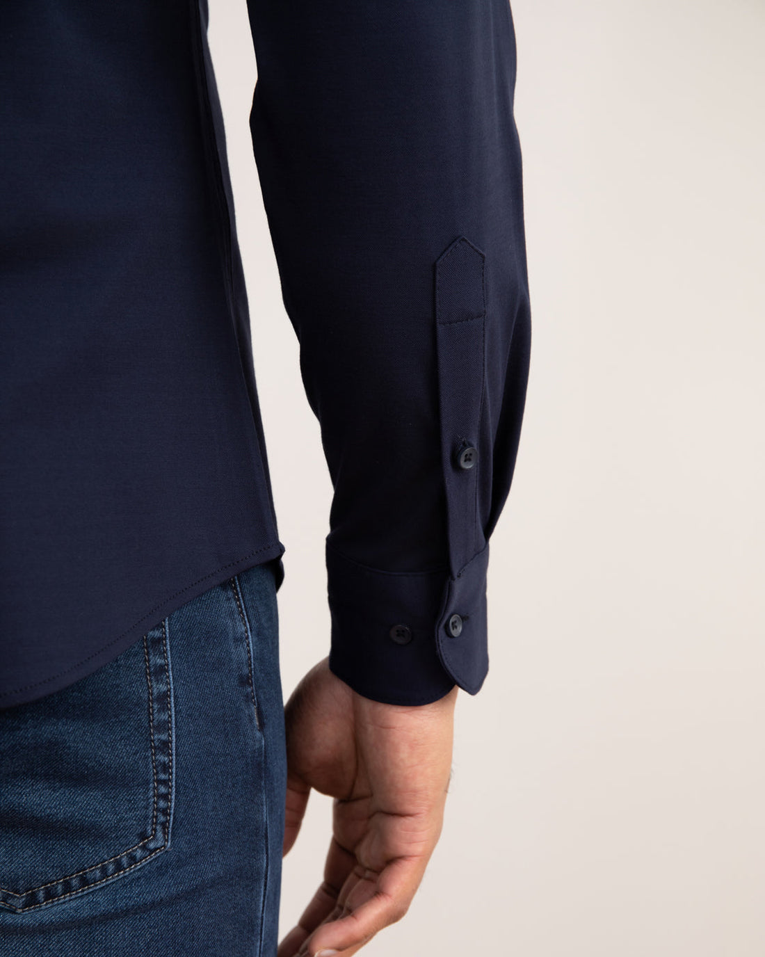 Effortlessly Chic Navy Comfort Shirt: Ultra-Soft Tailored Fit for Modern Style