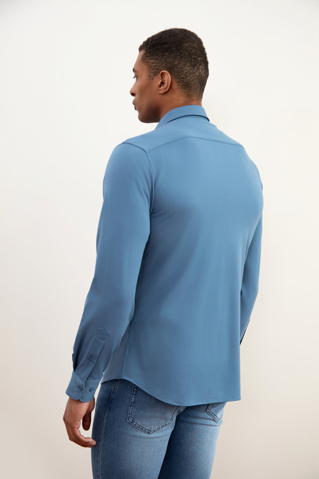 Premium Turquoise Cotton Comfort Shirt: Regular Fit, Semi-Spread Collar, Soft Feel