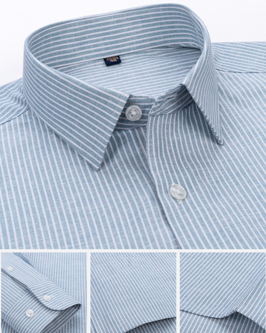 Classic Men's Coastal Blue Stripe Oxford Shirt - Breathable Cotton, Tailored Fit