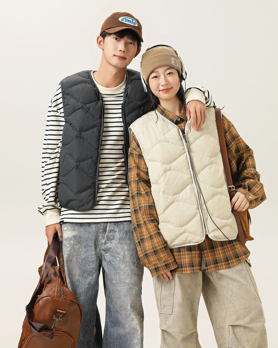 Arden Unisex Quilted Down Vest: Lightweight Warmth, Vintage Alpine Style, Relaxed Fit