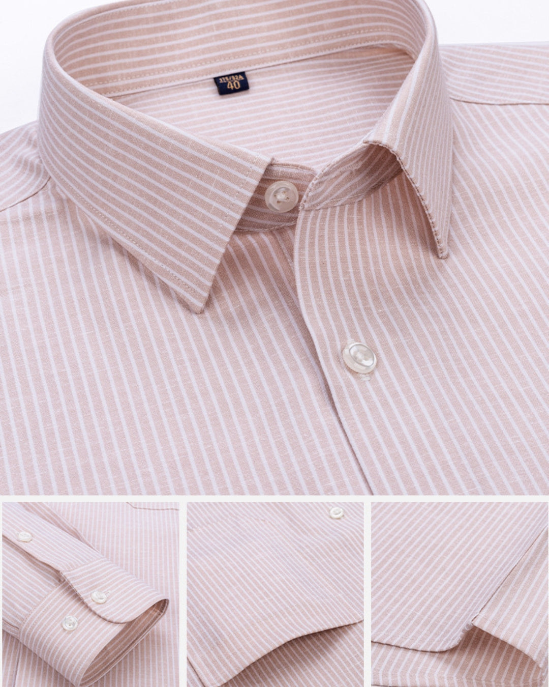 Men's Sunset Orange Stripe Oxford Shirt: Breathable Cotton Tailored Fit