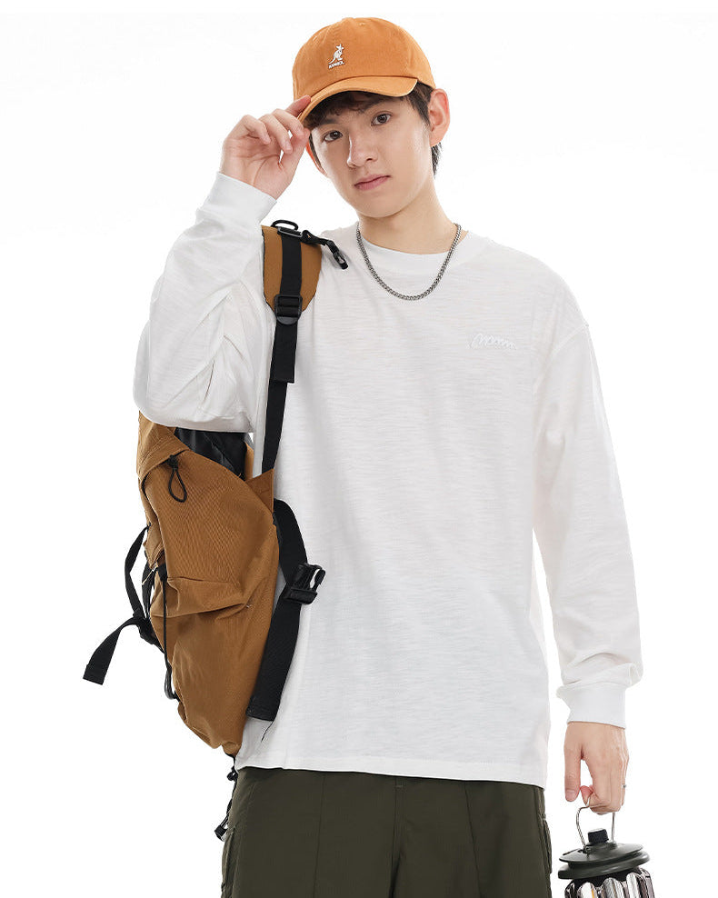 Tour&Tate Men's Premium Slub Cotton Long Sleeve Shirt for Casual Comfort