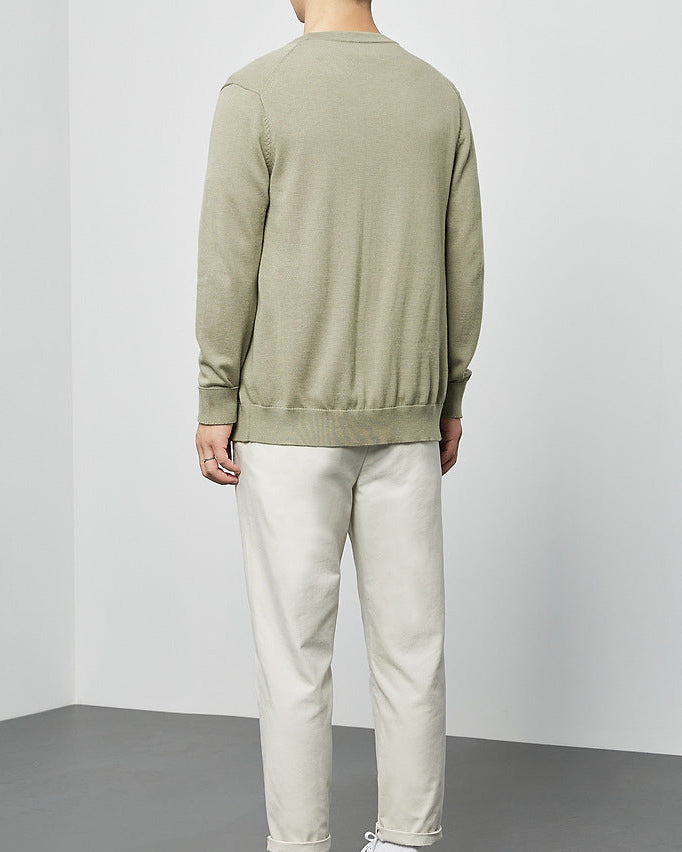 Mimaike Essential V-Neck Knit Cardigan – Soft Breathable Men’s Sweater