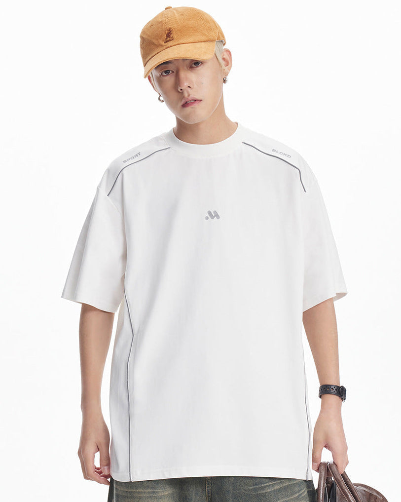 Meridian Men's Heavyweight Textured Cotton Tee: Relaxed Fit, Soft, Breathable, Versatile