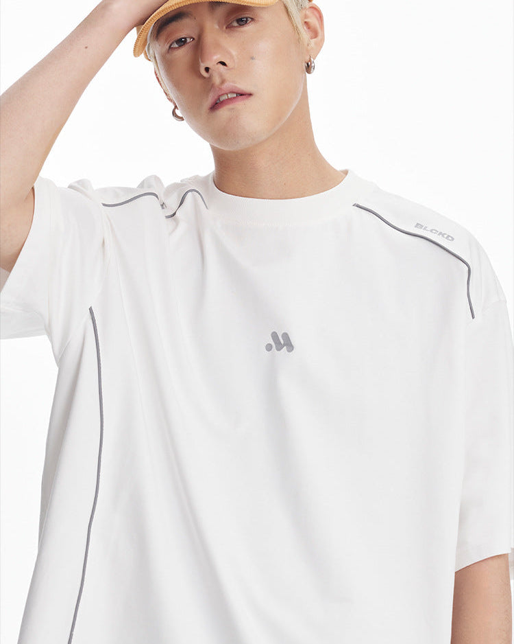 Meridian Men's Heavyweight Textured Cotton Tee: Relaxed Fit, Soft, Breathable, Versatile